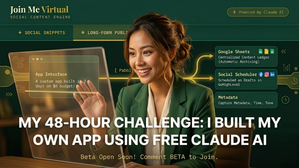 I finally tried Claude. And I built a custom web app using $0 in free credits. Join Me Virtual