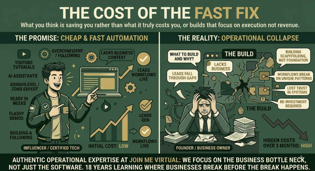 Why the Cheapest Automation Fix Rarely Holds

Most founders aren't short on information, they're short on a way to sort it. Here's what actually separates a foundation from scaffolding dressed up to look permanent.